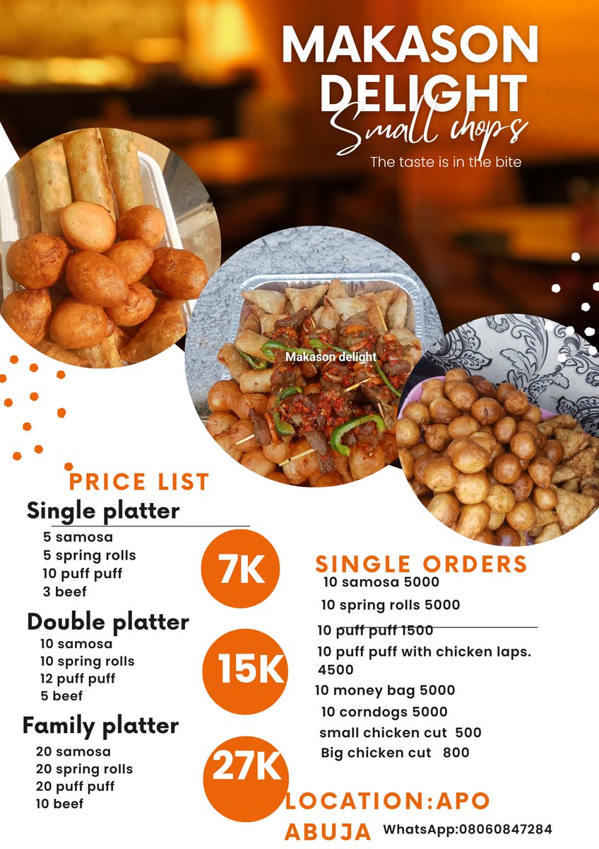 MakasonDelight's tweet image. When a first time customer sends you a review 🙌🙌🙌my day is madeeeeeeeee.....she bought our family platter and mehnnnnn she got value 😄
What are you still waiting for guyyyyyy