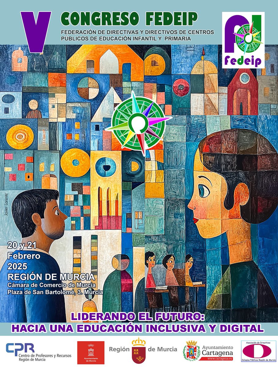 Nos satisface presentar el cartel del V Congreso Nacional de FEDEIP, realizado por <a href="/javierlorent3/">Javier Lorente Orteg</a> El 20 de febrero nos vemos en la Región de Murcia. Agradecidos a todos los que harán posible este encuentro. <a href="/VictorMarinNav/">Víctor Marín Navarro</a> <a href="/CPRRegionMurcia/">CPR Región de Murcia</a> <a href="/AytoMurcia/">Ayuntamiento de Murcia</a> <a href="/AytoCartagenaES/">Ayuntamiento de Cartagena</a>
