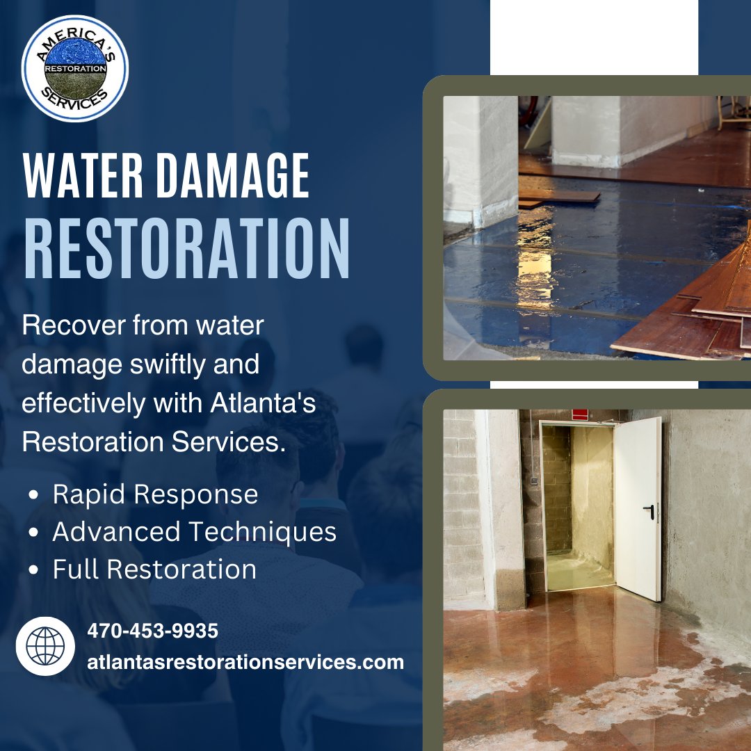AtlantasRestor1's tweet photo. Quickly recover from water damage with Atlanta's Restoration Services.
470-453-9935  
https://t.co/MsmrbyYial
.
#WaterDamageRestoration #AtlantasRestorationServices #FloodRecovery #EmergencyResponse #DamageControl https://t.co/siMb0tJv3l