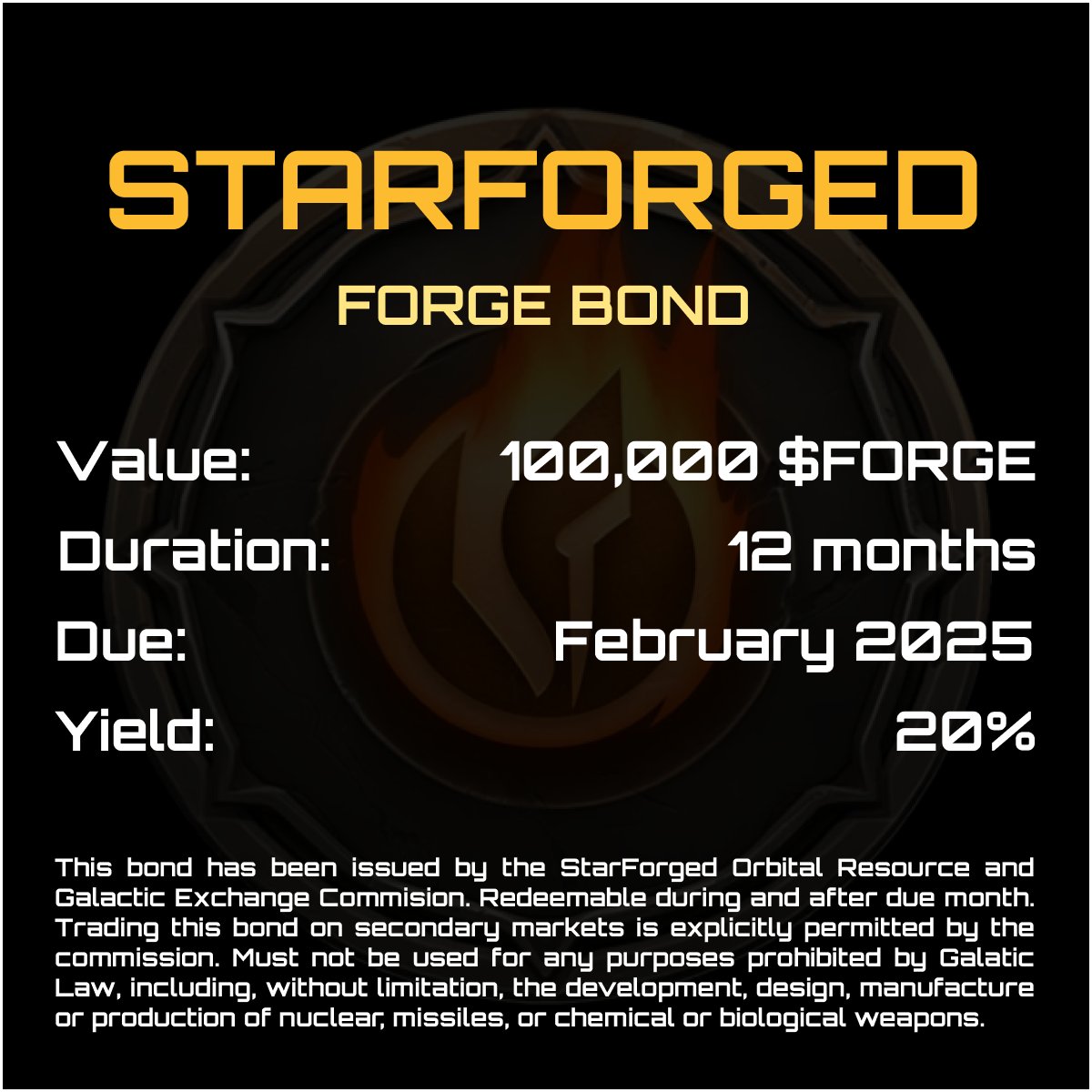 <a href="/StarForged_CNFT/">StarForged cNFT</a> Making this a 10yr Bond now