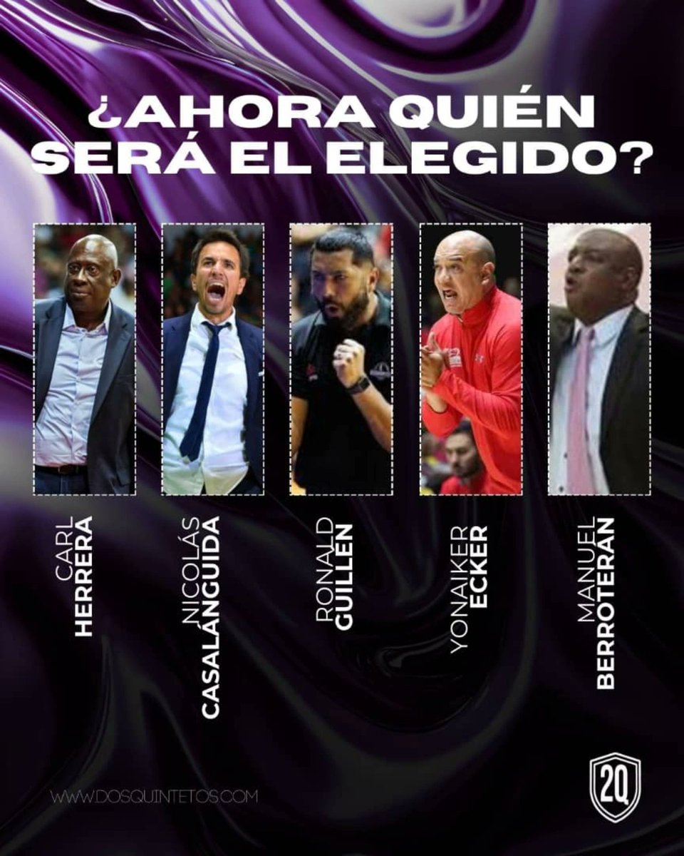 dosquintetoscom's tweet image. 👔 ᴄᴀɴᴅɪᴅᴀᴛᴏꜱ

🏀 ¿Quién es tu favorito para asumir el banquillo de la Selección Nacional de 🇻🇪? 

#FVB ⛹🏾‍♂️