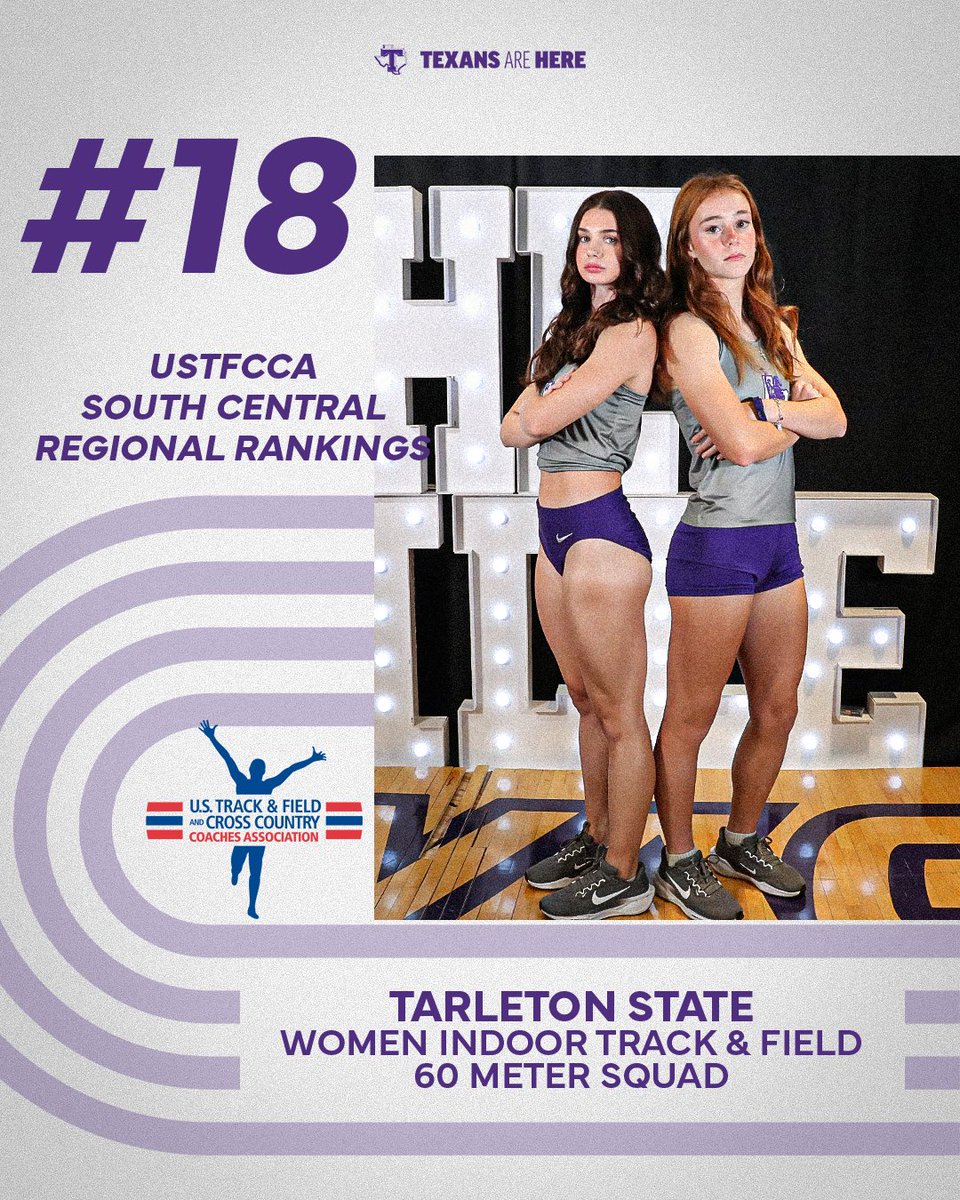 Tarleton State was well represented in the first USTFCCCA rankings of the indoor season 😤