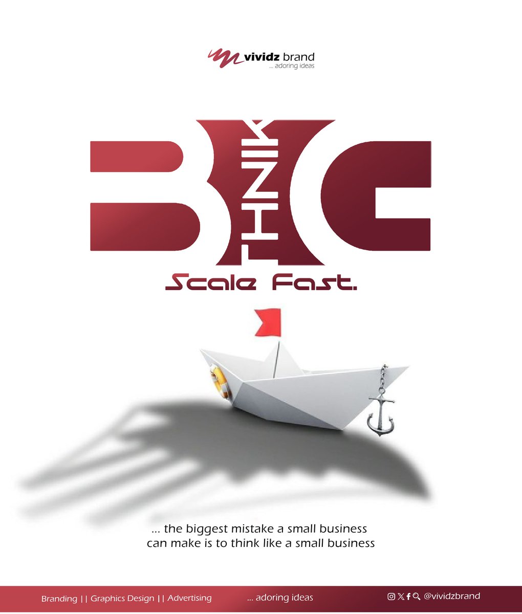 Vividz Brand (@vividzbrand) on Twitter photo The biggest mistake a small business can make is to think like a small business.
© <a href="/vividzbrand/">Vividz Brand</a> Follow for more ...
#graphicdesigner #designer #graphicdesignerinnigeria #logodesigner #graphics #logo The biggest mistake a small business can make is to think like a small business.
© <a href="/vividzbrand/">Vividz Brand</a> Follow for more ...
#graphicdesigner #designer #graphicdesignerinnigeria #logodesigner #graphics #logo