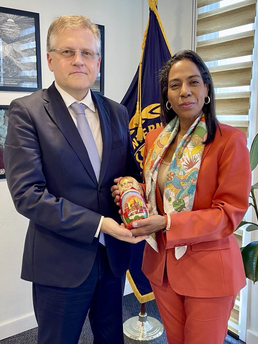 RussiaJamaica's tweet image. 🇷🇺🤝🇺🇳On January 29, Permanent Representative of the Russian Federation to the International Seabed Authority Mr. Sergey Petrovich had a meeting with newly appointed Secretary-General of the Authority Ms. Leticia Carvalho (@LeticiaUNEP).
💬 In the course of the conversation, the…