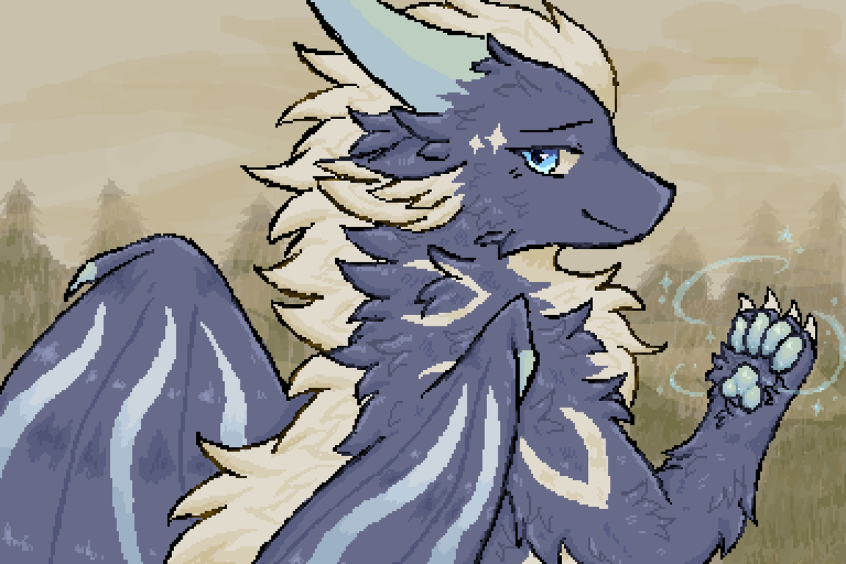 RyukiriDragon's tweet image. Piercing eyes amongst the frosty snow...

#dragon #pixelart