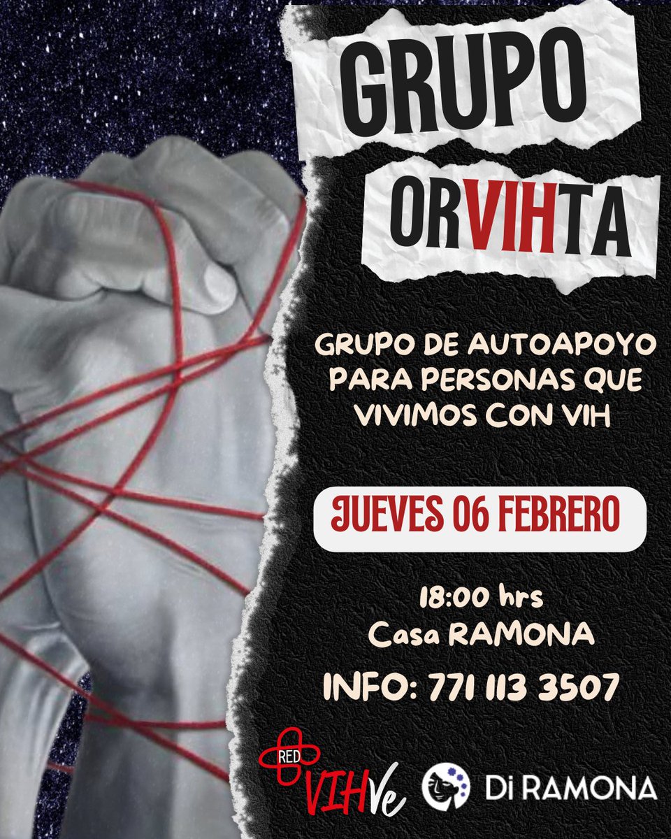 🌌Nuestra orVIHta regresa📢
Nuestra primera sesión del 2025! 
🫂Grupo de apoyo entre pares para personas que viven con VIH
⭕¿Eres de #Hidalgo, vives con #VIH y buscas un espacio seguro y empático donde compartir y escuchar a otras personas?