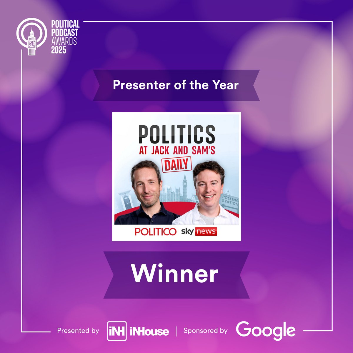 <a href="/gideonrachman/">Gideon Rachman</a> <a href="/FT/">Financial Times</a> <a href="/polcurrency/">Political Currency</a> <a href="/George_Osborne/">George Osborne</a> <a href="/edballs/">Ed Balls</a> <a href="/persephonica/">Persephonica</a> <a href="/easypoliticsUK/">Simple Politics</a> Presenter of the Year goes to Jack Blanchard &amp; Sam Coates (Politics at Jack and Sam’s - Sky News and Politico) 🏆 #PoliticalPodcastAwards