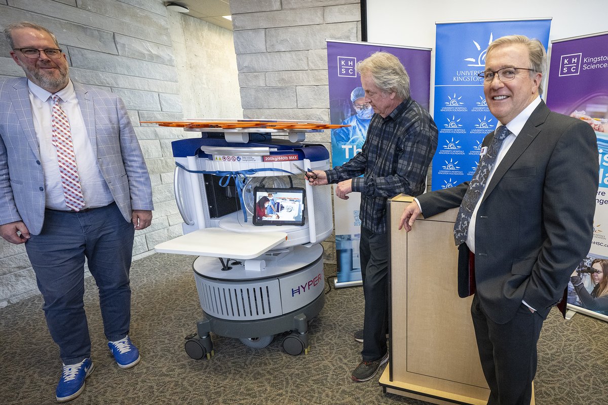 KingstonHSC's tweet photo. 📢Breaking news at #myKHSC!  

We’re thrilled to announce that we will soon become only the second hospital in Ontario to bring a portable MRI to our ICU, thanks to a generous $500,000 donation from Stephen Sorensen through the @UHKF.  

The Swoop Portable MRI Imaging System is a game-changer for critically ill patients who need brain imaging. Instead of moving these vulnerable patients to a traditional MRI suite—risking discomfort and delays—the portable MRI comes to them! This means that:  

✅Scans can be done at the bedside 
✅Patients will experience no radiation exposure
✅Medical teams will have faster results for quicker treatment decisions 
✅More time for ICU teams to focus on patient care  

“Thanks to Stephen, our hospital will have cutting-edge medical technology that brings advanced diagnostics directly to patients in need,” says @KHSCceo. “This incredible gift will improve access to timely care, enhance patient comfort, and reinforces KHSC’s commitment to innovation, ensuring people in southeastern Ontario receive the best possible medical treatment.”  

We’re incredibly grateful to for this visionary support in advancing medical imaging and improving patient outcomes in #ygk. #onhealth

Read more about this exciting innovation: https://t.co/uUU63S1WiY