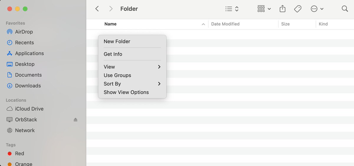 RhysSullivan's tweet image. For all of the MacOS fanboys, how do you explain there being literally no way to create a file from Finder lmao