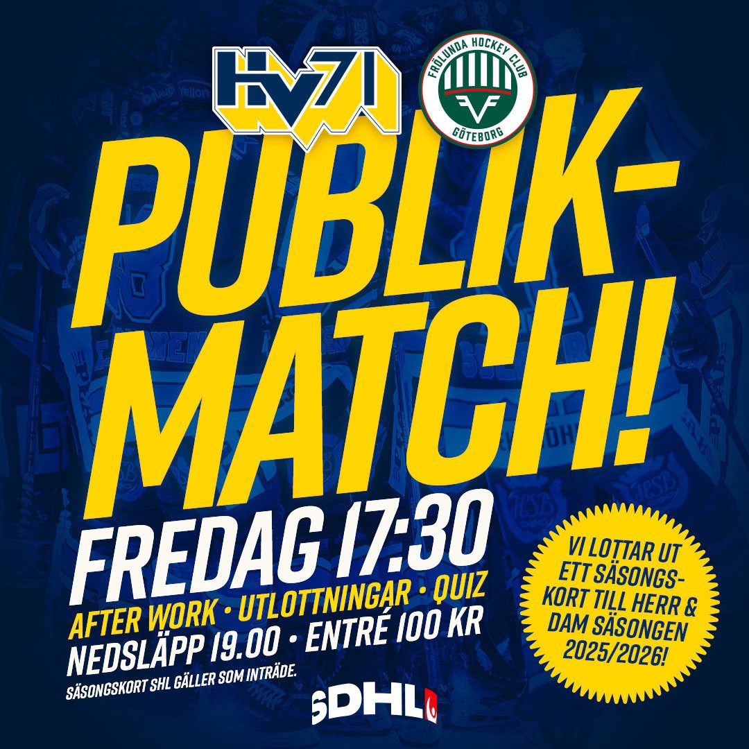VkbFTW's tweet photo. Alla till Garden på fredag!! #hv71 https://t.co/eT29SRwtQw