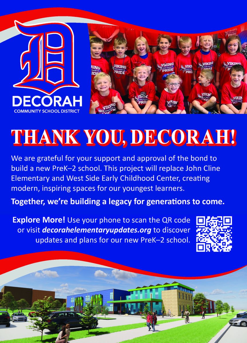 The Decorah Community School District has launched a new website to keep you informed about the progress of our elementary school project. You can access the site through the "Elementary Updates" tab on the district website or directly at decorahelementaryupdates.org.