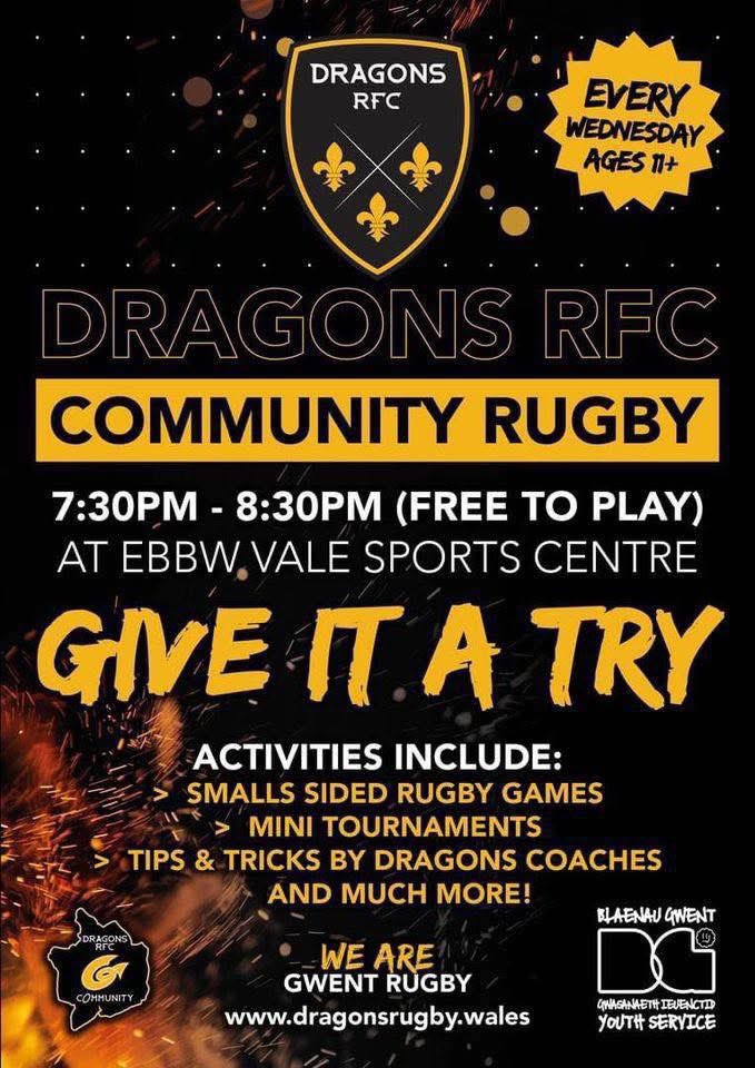 DRA_Community's tweet photo. 🐉𝗖𝗢𝗠𝗠𝗨𝗡𝗜𝗧𝗬 | Give Rugby A Try
Another top session with @BGYouthService at Ebbw Vale this evening.
We really do have a great bunch of children attending.
We’re back Friday with @BGYouthService at Abertillery 8.30pm-9.30pm
#dragonsfamily #offthestreet https://t.co/RQrhAIa6yS