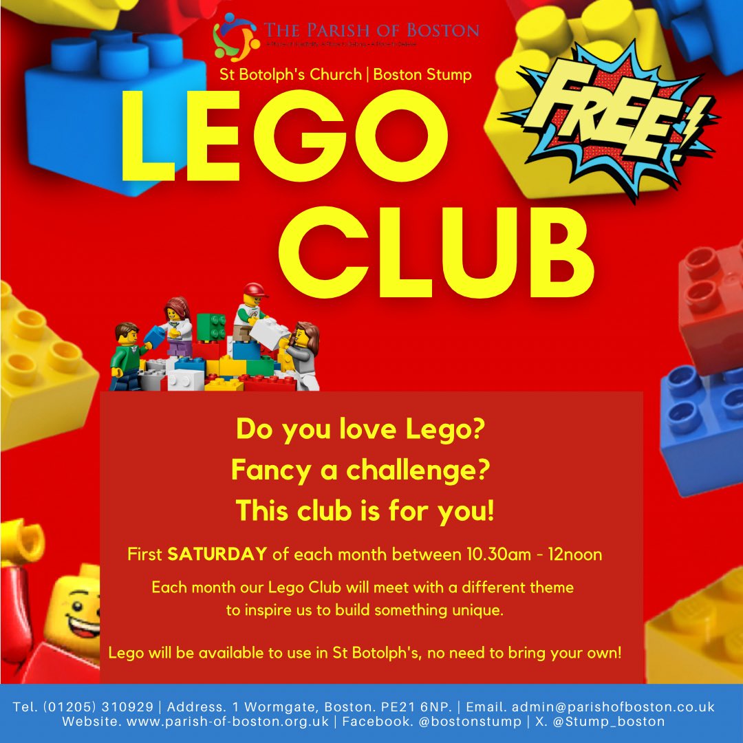 🧱 LEGO CLUB 🧱 

Our popular Lego club returns this Saturday between 10.30am - 12noon.