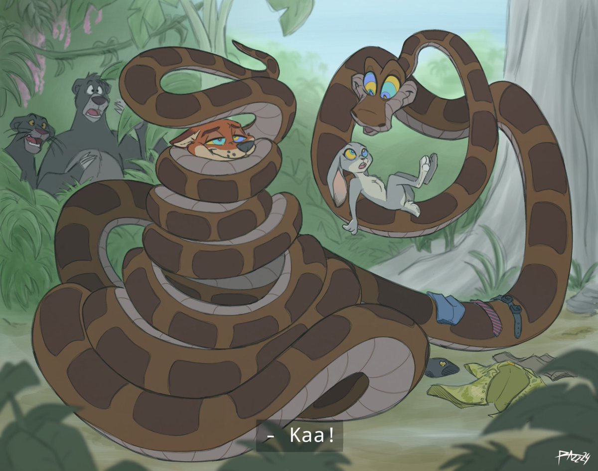 BoxIdle's tweet image. [Repost]
Zootopia 2 plot: A patrol outside the city leads them to meet a friendly snake-
Wait, that's not Gary 

#furry #Zootopia #NickWilde #JudyHopps #Kaa #snake #coils #squeeze #hypnosis