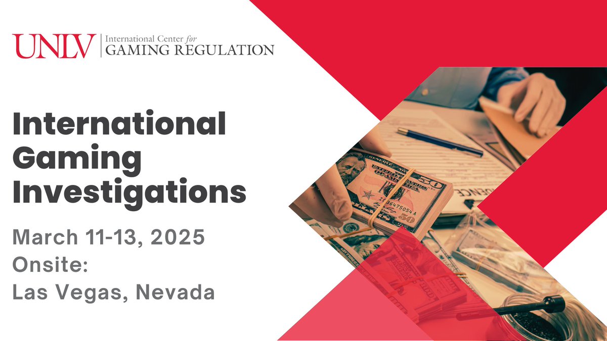 Why should you join our Int. Gaming Investigations Program?

♠️ Learn practical strategies from seasoned experts
♠️ Network w/ professionals from across the globe
♠️ Experience hands-on sessions &amp; field trip
♠️ Earn a <a href="/unlv/">UNLV</a> Cert of Completion

🎟 eventbrite.com/e/internationa…
