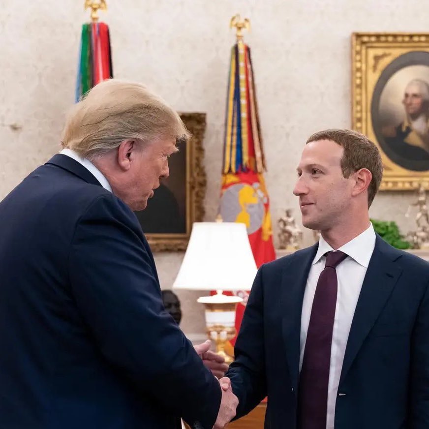 cb_doge's tweet photo. BREAKING: Mark Zuckerberg's Meta to pay President Donald Trump $25 million to resolve a lawsuit after the company suspended Donald Trump's accounts. https://t.co/fw58G4VY26