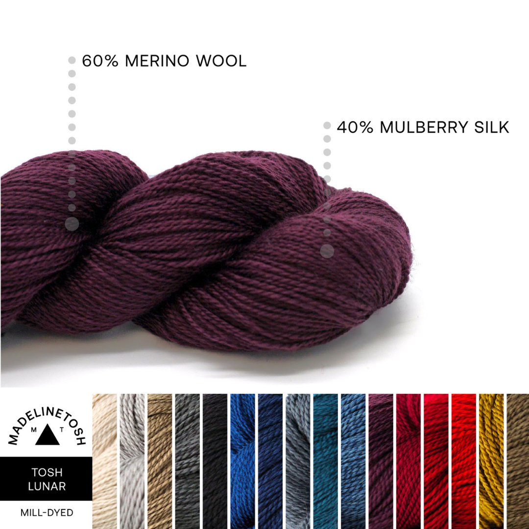 Any Shibui fans out there? As proud torchbearers of Shibui’s legacy, we’re thrilled to announce the revival of a much-loved yarn- Lunar! Find this Merino-Mulberry light fingering in the same popular mill-dyed colors as the original @ these Tosh stockists. madelinetosh.com/pages/tosh-sil…