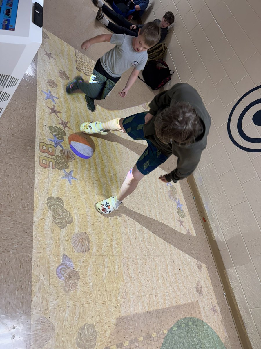 Fun with the late bus kids in bus hall this afternoon!