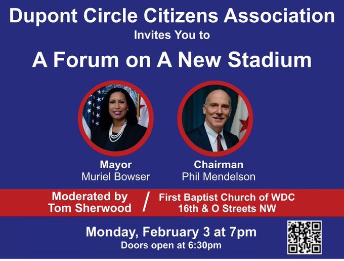 PUBLIC MEETINGS! Show up at one!

Mon 2/3, 7pm – w/ Mayor &amp; Chair Mendelson, First Baptist, 1328 16th St. NW

Tue 2/4, 7pm – w/ FOKP RFK Task Force, St. Benedict, 320 21st St. NE

Thur 2/20, 7pm – w/ Commanders Reps, St. Benedict, 320 21st St. NE

Details: dub.sh/R2cJrVM
