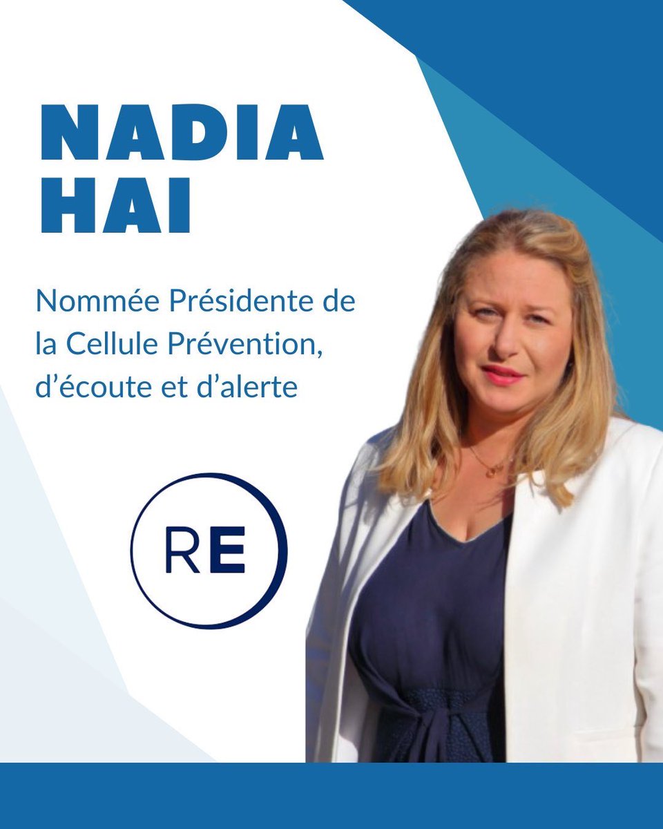 Nadia HAI (@nadiahai78) on Twitter photo Je remercie <a href="/GabrielAttal/">Gabriel Attal</a> pour sa confiance en mâayant confiĂ© la prĂ©sidence de la Cellule de lâĂ©coute et de la prĂ©vention des risques de harcĂšlement, de discriminations et de violences Ă <a href="/Renaissance/">Renaissance</a>
Je succĂšde Ă <a href="/MarleneSchiappa/">đ«đ· MarleneSchiappa</a> dont je salue lâaction dĂ©terminĂ©e sur ces sujets. Je remercie <a href="/GabrielAttal/">Gabriel Attal</a> pour sa confiance en mâayant confiĂ© la prĂ©sidence de la Cellule de lâĂ©coute et de la prĂ©vention des risques de harcĂšlement, de discriminations et de violences Ă <a href="/Renaissance/">Renaissance</a>
Je succĂšde Ă <a href="/MarleneSchiappa/">đ«đ· MarleneSchiappa</a> dont je salue lâaction dĂ©terminĂ©e sur ces sujets.