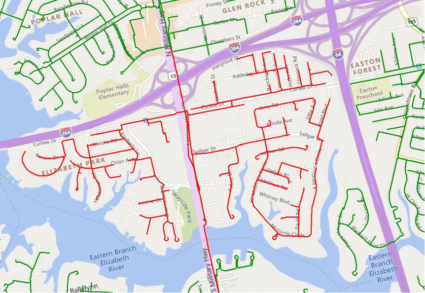 Repair work continues on our system at S. Military Hwy in Norfolk. Temporary service for residents is expected to be available late tonight or the early morning hours of Thursday. 

VNG crews will be on location in the impacted areas to turn on service for those customers ready