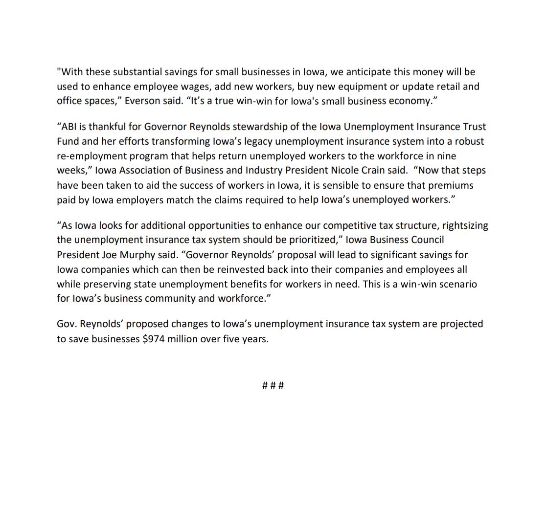 Gov. Kim Reynolds tweet media