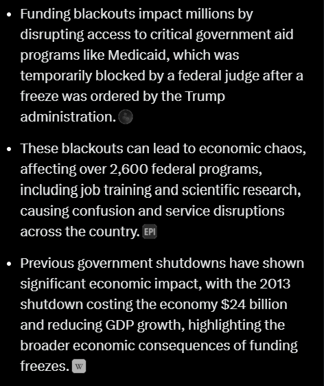 CandyholicJess's tweet photo. Thanks, Grok for providing supportive responses regarding freezing of government programs https://t.co/U2dpo7QvLn