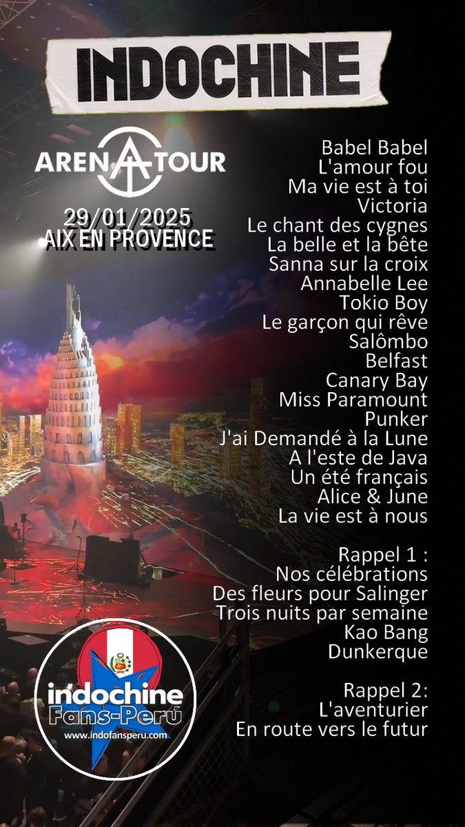 Indochine Fans Perú - Club tweet media