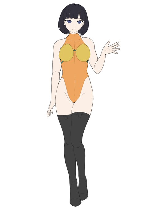 前髪ぱっつん娘ハイレグ 