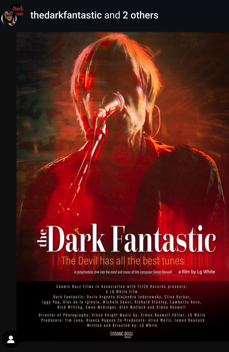 Scored to Death® Entertainment (@scoredtodeath) on Twitter photo Hey horror, film, & film music fans...if you're on Instagram, go follow The Dark Fantastic, a new documentary about composer <a href="/thesimonboswell/">Simon Boswell</a>, by the talented LG White.
instagram.com/thedarkfantast… Hey horror, film, & film music fans...if you're on Instagram, go follow The Dark Fantastic, a new documentary about composer <a href="/thesimonboswell/">Simon Boswell</a>, by the talented LG White.
instagram.com/thedarkfantast…