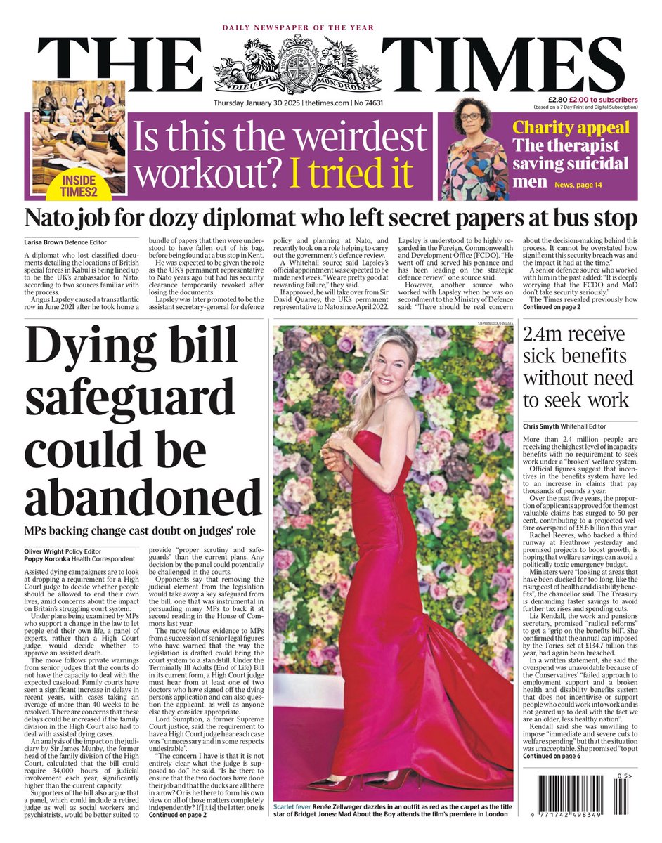 TIMES: Dying bill safeguard could be abandoned #TomorrowsPapersToday