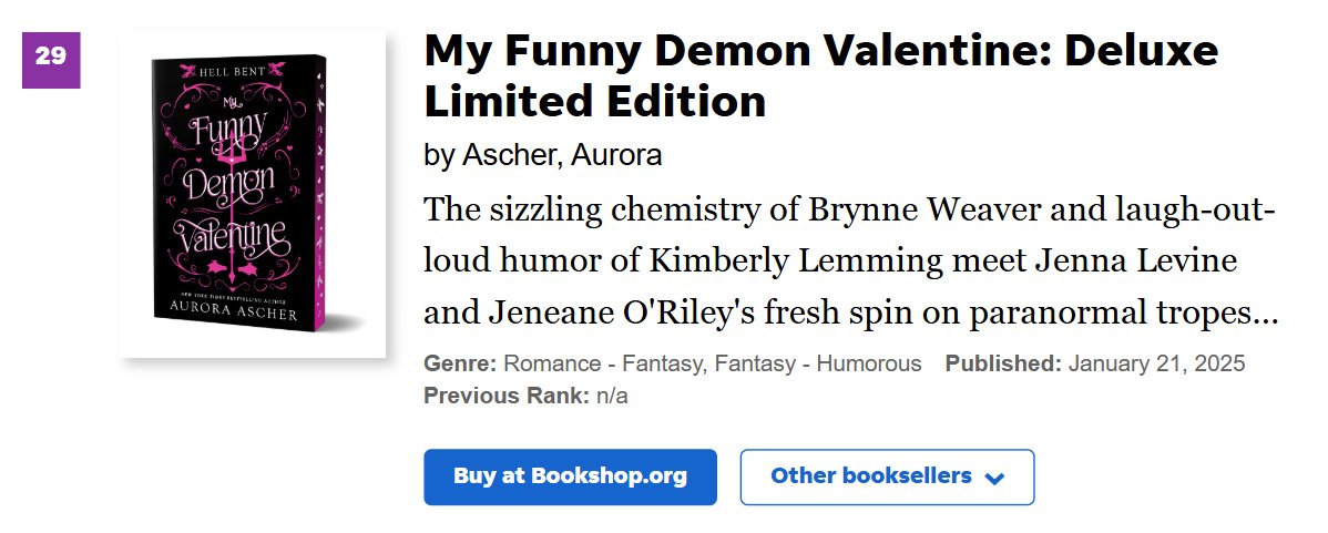 Congratulations to Aurora Ascher whose MY FUNNY DEMON VALENTINE is on the <a href="/USATODAY/">USA TODAY</a> bestseller list! #TeamTriada
