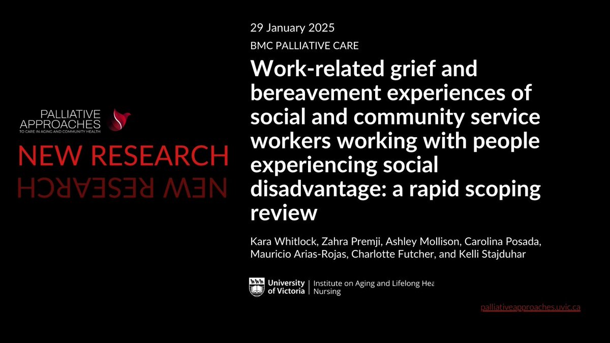 Equity in Palliative Approaches to Care (ePAC) (@access2care) on Twitter photo 📢Newest publication from our team!
A rapid scoping review on the grief and bereavement experiences of workers in contexts of disadvantage
<a href="/kara_whitlock/">Kara Whitlock</a>
Zahra Premji
<a href="/aimollison/">Ashley Mollison</a>
Carolina Posada
Mauricio Arias-Rojas
<a href="/charfutch/">Charlotte (she/her)</a>
<a href="/KStajduhar/">Kelli Stajduhar</a>
Open access <a href="/BMC_series/">BMC Series</a>⤵️ 📢Newest publication from our team!
A rapid scoping review on the grief and bereavement experiences of workers in contexts of disadvantage
<a href="/kara_whitlock/">Kara Whitlock</a>
Zahra Premji
<a href="/aimollison/">Ashley Mollison</a>
Carolina Posada
Mauricio Arias-Rojas
<a href="/charfutch/">Charlotte (she/her)</a>
<a href="/KStajduhar/">Kelli Stajduhar</a>
Open access <a href="/BMC_series/">BMC Series</a>⤵️