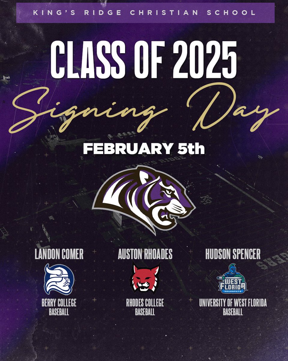 Join us on Wednesday as we celebrate Landon, Auston, and Hudson during our 2025 Signing Day chapel. We’ll be joined by special guest speaker and former KR parent, Paul Byrd. Go Tigers!