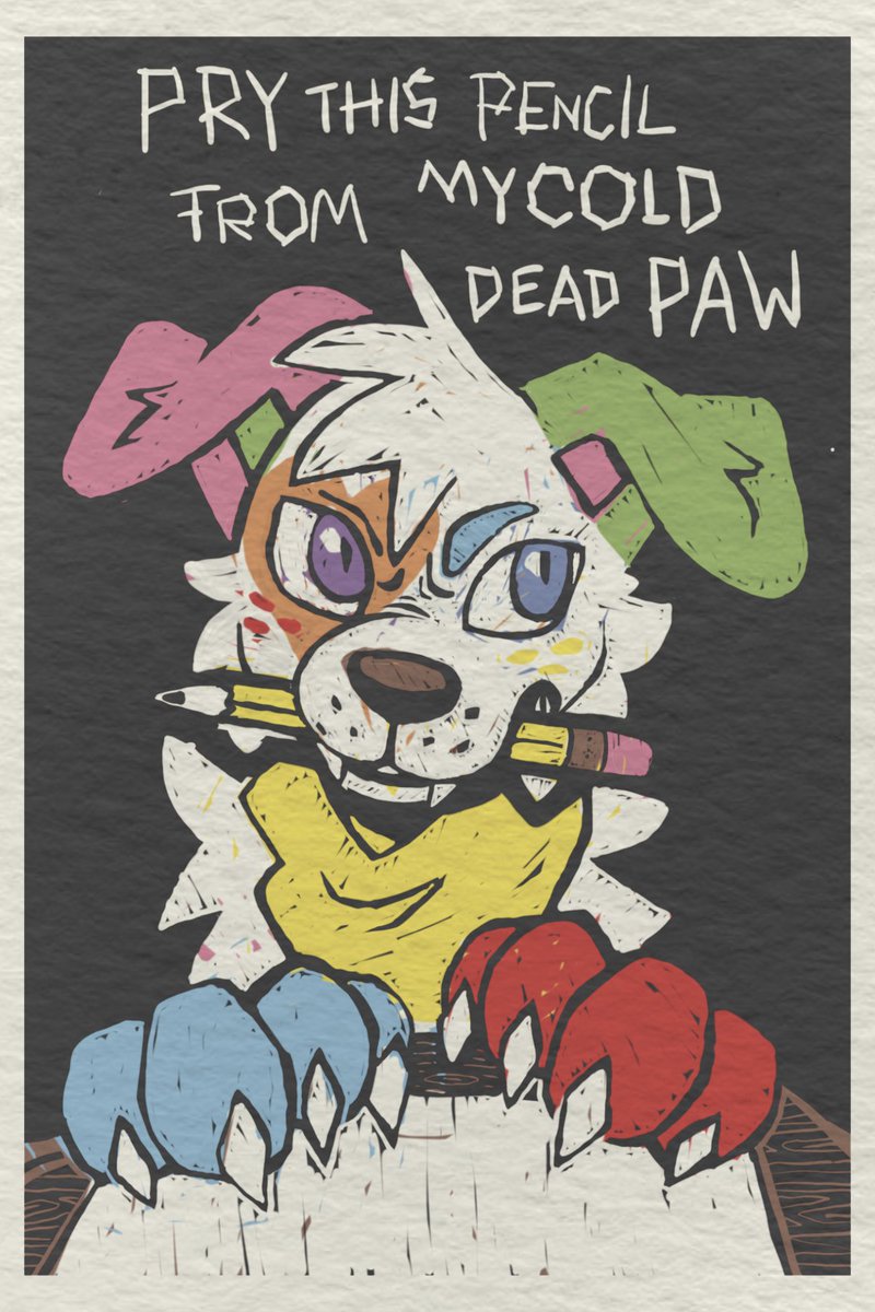 hannimatior's tweet photo. pry this pencil from my cold dead paw https://t.co/ekY8ekbwkm