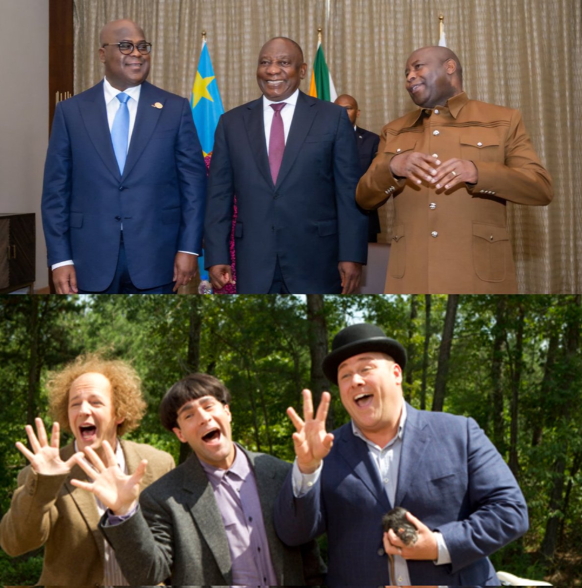 byukavuba's tweet photo. The Three Stooges: African Version, coming soon https://t.co/3LNfaoVqJn