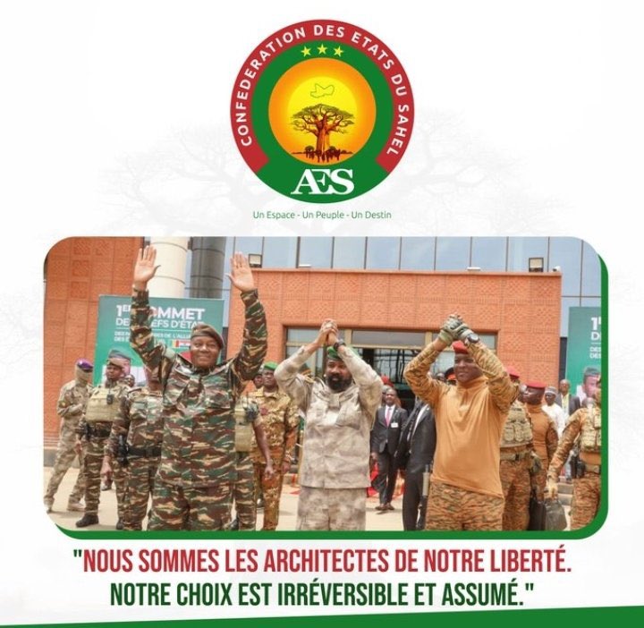 ChinasaNworu's tweet photo. We are the architects of our freedom.Our choice is irreversible and assumed.

ECOWAS is facilitated by France, we withdraw in that Community we have now AES.

The Confedaration of Sahel State. https://t.co/yKzygr5uHk