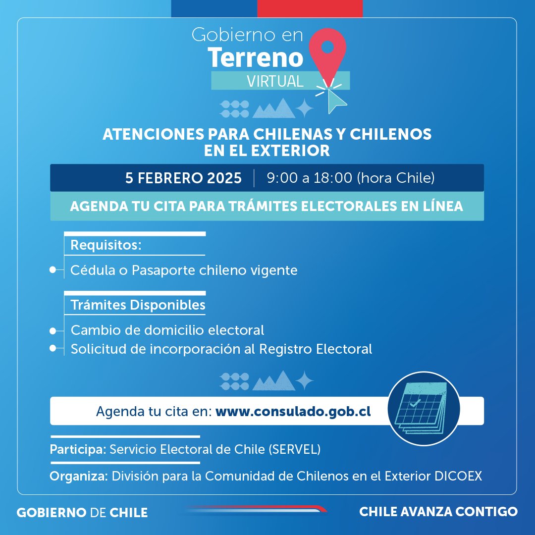 ¿Sabías que en 2025 se realizarán elecciones presidenciales?
Si vives en el exterior, es importante que actualices tu domicilio electoral
¡Haz el trámite en la jornada de atención virtual del 5 de febrero!
Agenda tu cita en bit.ly/4aA5hY7