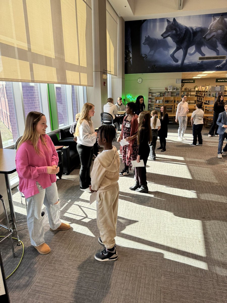 Today our Top 30 5th graders left the building and visited Timberland for The Amazing Shake.  Here they are in Work the Room. Very proud of these students!!! #scesoars