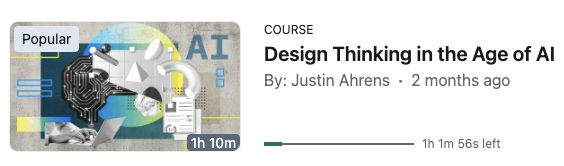 justinahrens's tweet image. Check out some of the courses that help @Rule29 make creative matter! 

I cover creativity, leadership, and strategy—and now, a fresh course on AI + Design Thinking. 
Explore here: linkedin.com/learning/instr…

#CreativeMatters #AI #DesignThinking #Leadership #LinkedInLearning