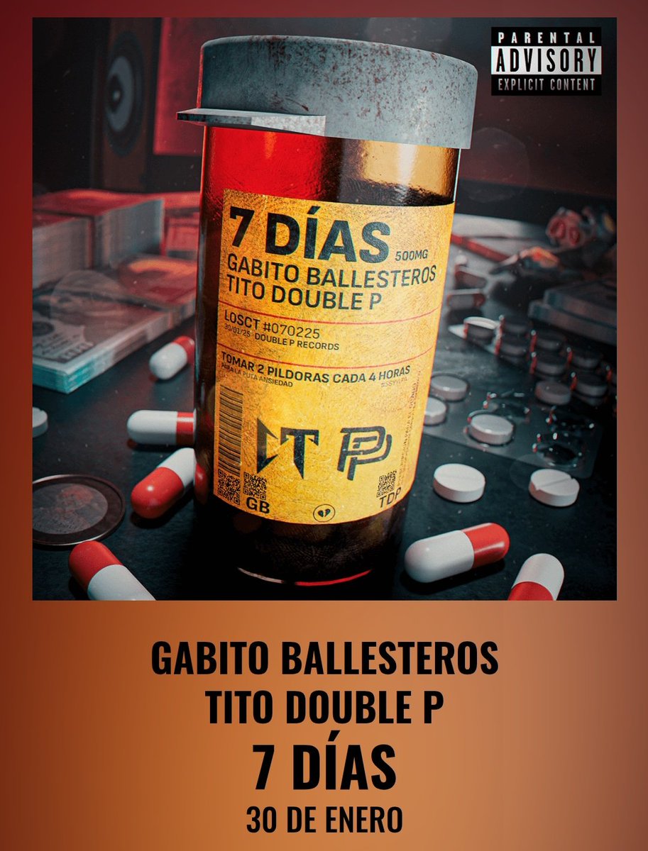 GabitoData's tweet image. Ya pueden hacer pre-save de "7 días" de Gabito ballesteros &amp;amp; Tito Double P  que saldrá el 30 de Enero 👇👇👇
🔗 : LosCT.lnk.to/7Dias

(Pre-save)