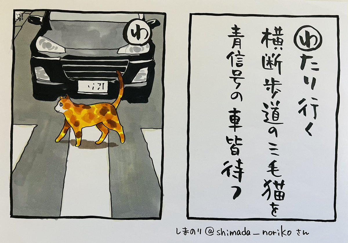 起きた人、おはよう
寝る人、おやすみなさい
#夜廻り猫カルタ
しまのり@shimada_noriko さんの句です
ありがとうございます!
原発事故、戦争、戦争
人間が動物にもたらしている大迷惑にギュッとなる今
こんな場面になごませてもらっています。
動物を大切に
人間皆を大切に、、、
今日
ご無事で🍀