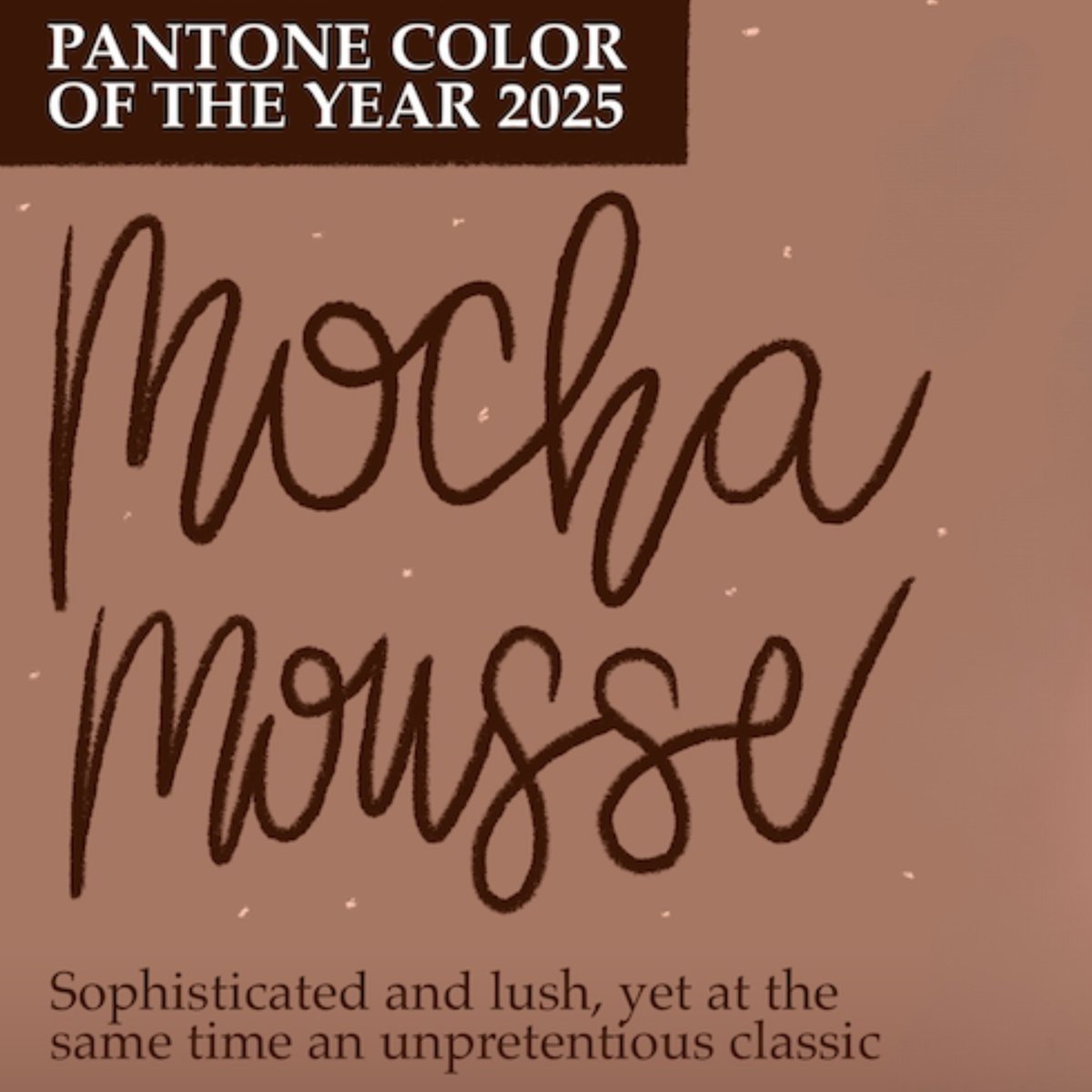 Trishdknight's tweet photo. 2025’s Pantone Color of the Year, Mocha Mousse, is serving up warm and cozy vibes! ☕🏡
This rich, chocolatey hue is perfect for adding a touch of comfort and elegance to your home.
What do you think❓❓
#trishknightrealtor #pantone #coloroftheyear #hometips #homestyle https://t.co/9gRnie2O45