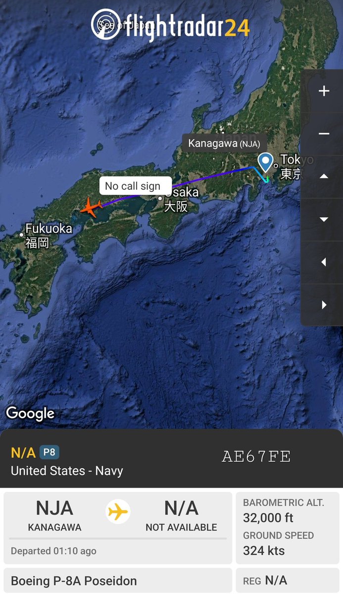 sipjack1776's tweet photo. P-8A ๐บ๐ฒ
#AE67FE
Out of Atsugi tracking SW
@oko3618 @Borrowed7Time @N214WN https://t.co/XFvAbolQ8f