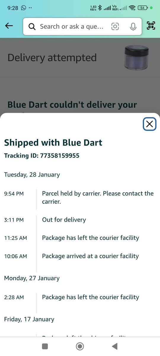 tarunbnaresh's tweet photo. @AmazonHelp @amazonIN heights of bungling up orders. Placed an order in Bangalore, waited for a month for delivery and it's finally delivered to someone in Pune!! This is the third delivery failure this week. Is this just general incompetence or do you make special attempts?#fail https://t.co/vPe5Iabo0B