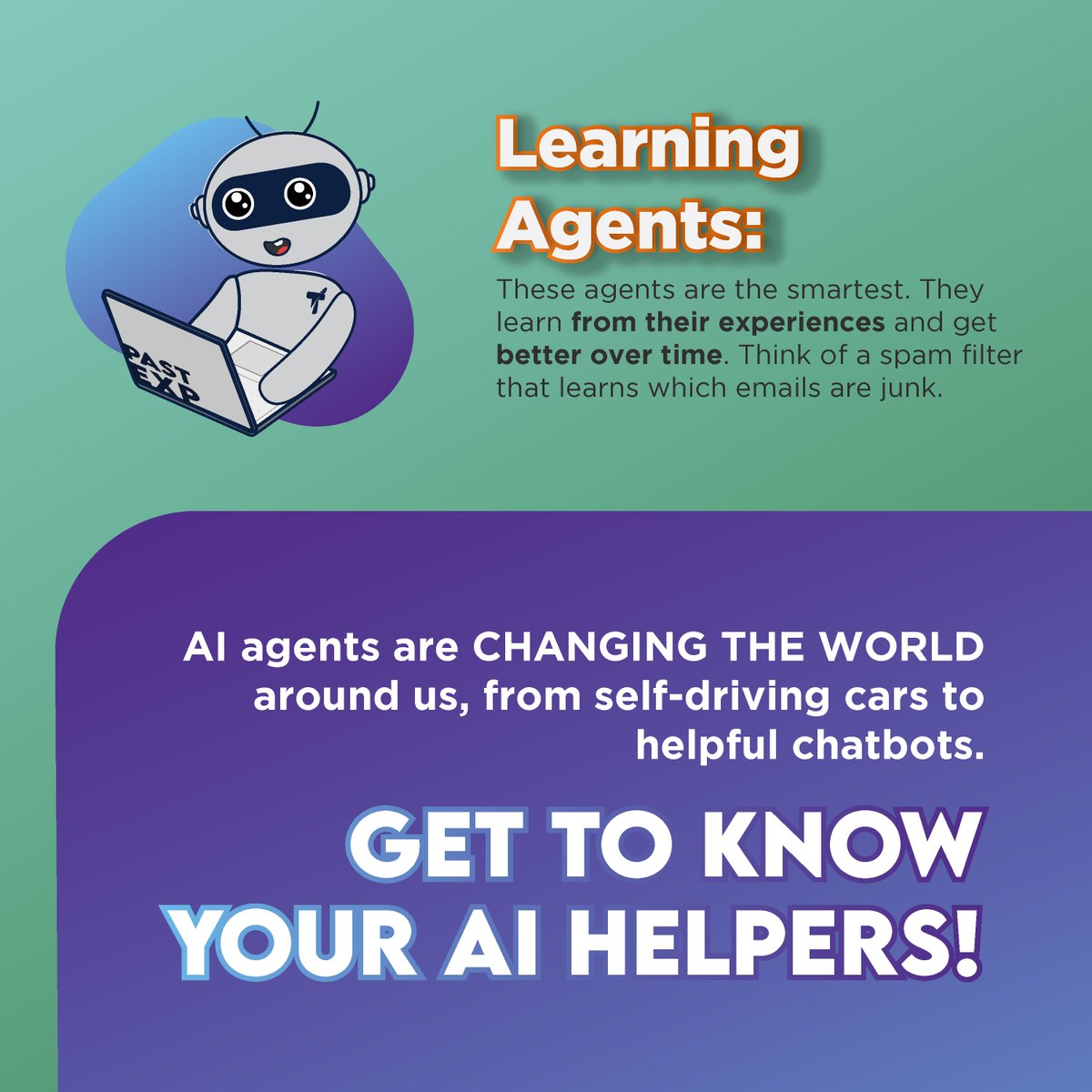 TechforKidsAcad's tweet image. AI Agents are smart assistants that work independently, searching, recommending, and making decisions. Learn more about this exciting AI type! Sign up for Tech for Kids&apos; &quot;AI Explorers&quot; course (ages 11-12)! #Techforkidsacademy