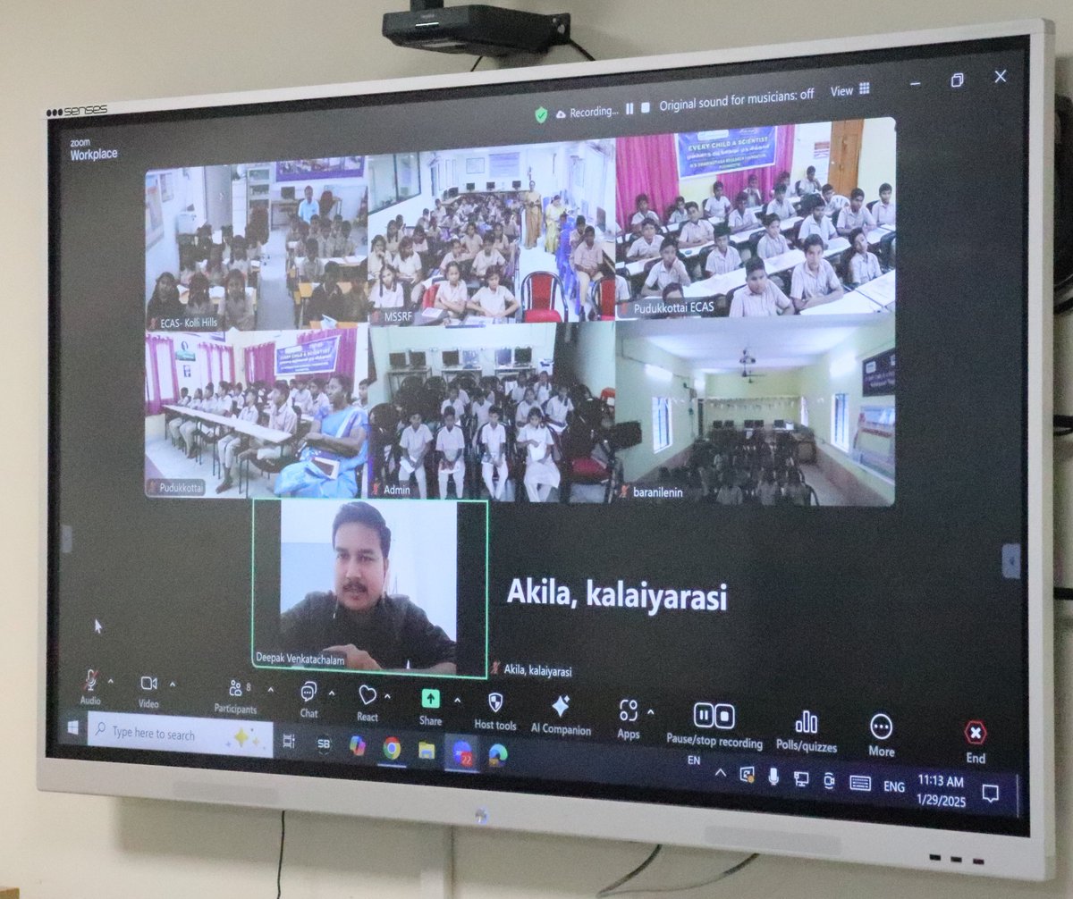 mssrf's tweet photo. Deepak Venkatachalam from Suzhal Arivom delivered an insightful lecture on climate change on Jan 29 for the Every Child a Scientist program at MSSRF. Students from 4 centers explored its impact on food, biodiversity, health, &amp; ways to protect the environment

#ECAS #ClimateAction https://t.co/WzChRyPd1H