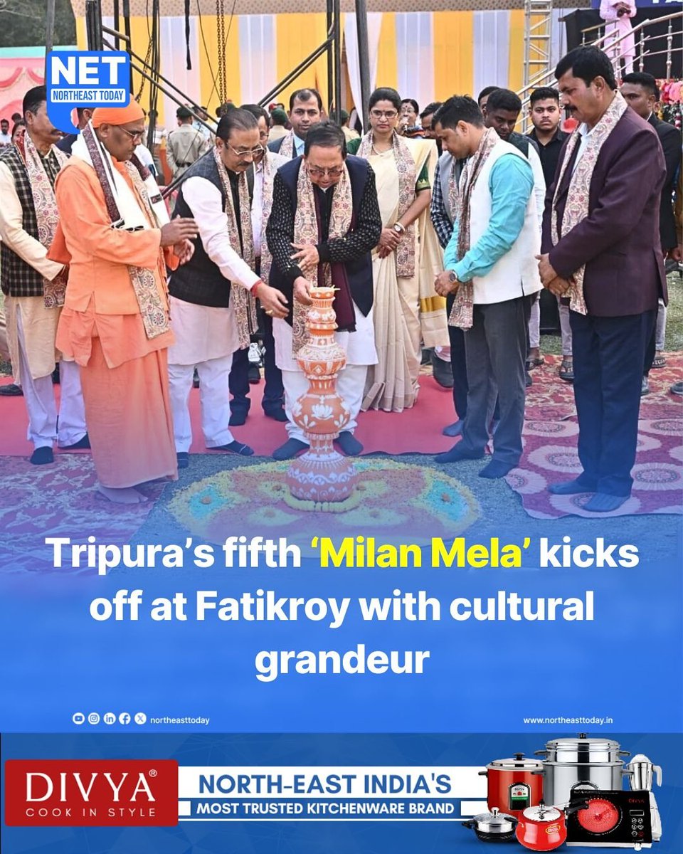 NortheastToday's tweet photo. #Tripura | The much-anticipated fifth annual Milan Mela commenced today at Fatikroy drawing an enthusiastic crowd eager to celebrate the undivided North Tripura district’s rich cultural heritage.
Read more..
https://t.co/gasydZEwCv
#MilanMela #CulturalHeritage #Fatikroy #NortheastToday