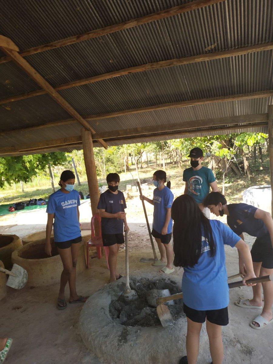 Students from Vietnam help to make concrete jar for local family 
#CampBengMealea #CampCambodia <a href="/CampsInt/">Camps International</a>