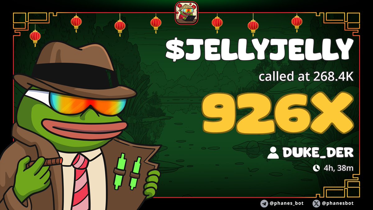 cruptosus's tweet photo. 🚀 Daily degen memecoin performance check! If you faded these calls, I’m sorry for your loss 😈📈

$jellyjelly → 926x 🤯
$Nikita → 7.1x 🔥
$DJT → 105x 🚀
$B2B → 12.2x 💰
$Attention → 3.2x 🧐

Average call 210.7x 🚀

TG in bio

#memecoins #100xhunting https://t.co/quDT2o4L64